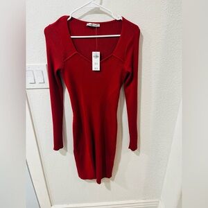 Abercrombie and Fitch Long Sleeve Red Knit Dress